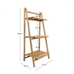 Nordlys Solid Bamboo Wood 3-Tier Storage Shelf in Brown - thumbnail 4