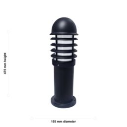 First Choice Lighting Set of 4 Mason - Black Louvred 475mm Post Lights - thumbnail 5