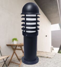 First Choice Lighting Set of 4 Mason - Black Louvred 475mm Post Lights - thumbnail 4