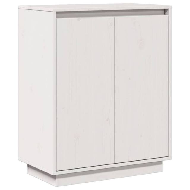Berkfield Home Sideboard White 60x34x75 cm Solid Wood Pine - Size: 60 x 34 x 75 cm - image 1