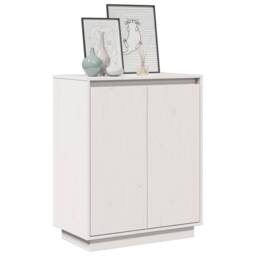 Berkfield Home Sideboard White 60x34x75 cm Solid Wood Pine - Size: 60 x 34 x 75 cm - thumbnail 4