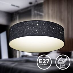 B.K.Licht Black 2xE27 40W Requires Bulb Ceiling Light - thumbnail 2