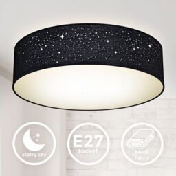 B.K.Licht Black 2xE27 40W Requires Bulb Ceiling Light - thumbnail 9