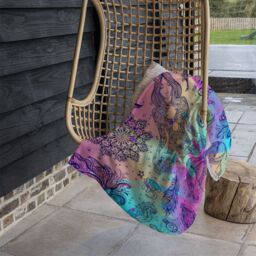 Benjamin Tate Design Colorful Rainbow Blanket in Natural - Size: 120 cm x 150 cm - thumbnail 4