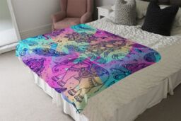 Benjamin Tate Design Colorful Rainbow Blanket in Natural - Size: 120 cm x 150 cm - thumbnail 3