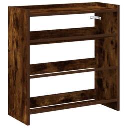 Berkfield Home Shoe Rack Smoked Oak 60x25x62 cm Engineered Wood in Brown - Size: 60 x 25 x 62 cm - thumbnail 3