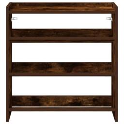 Berkfield Home Shoe Rack Smoked Oak 60x25x62 cm Engineered Wood in Brown - Size: 60 x 25 x 62 cm - thumbnail 4