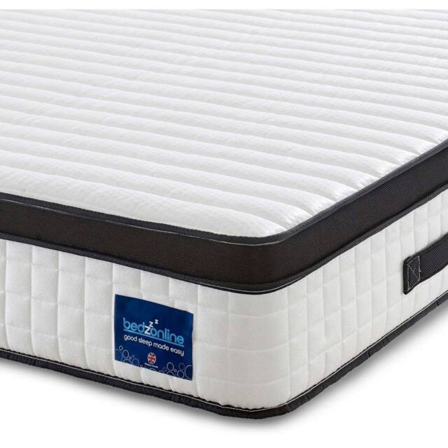 Bedzonline 3FT Single Memory Foam Pocket Spring Mattress with 3D Breathable Knitted Fabric & Airy Mesh in White - image 1