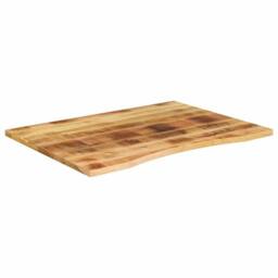 Berkfield Home Desk Top with Curve 100x80x2.5 cm Solid Wood Rough Mango in Brown - thumbnail 1