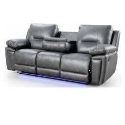 Furniture 786 Sara Electric Leather 3+2 Seater Sofa Set Suite in Black - thumbnail 4