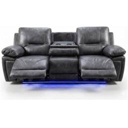 Furniture 786 Sara Electric Leather 3+2 Seater Sofa Set Suite in Black - thumbnail 6