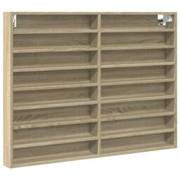Berkfield Home Vitrine Cabinet Sonoma Oak 100x8.5x75 cm Engineered Wood in Light Tan - thumbnail 1