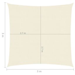 Berkfield Home Sunshade Sail 160 g/m ² Cream 3x3 m HDPE in Beige - thumbnail 6