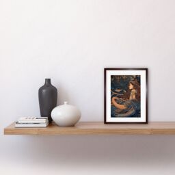 "Artery8 Wall Art Print Little Mermaid & Aquatic Animals Artwork Framed 9X7 Inch in Brown - Size: W7"" x H9""" - thumbnail 2