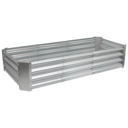 Harbour Housewares Raised Garden Beds - 2x Rectangular Bottomless Galvanised Steel Planter 180 x 90cm in Silver - Size: 180 x 90 cm - thumbnail 6