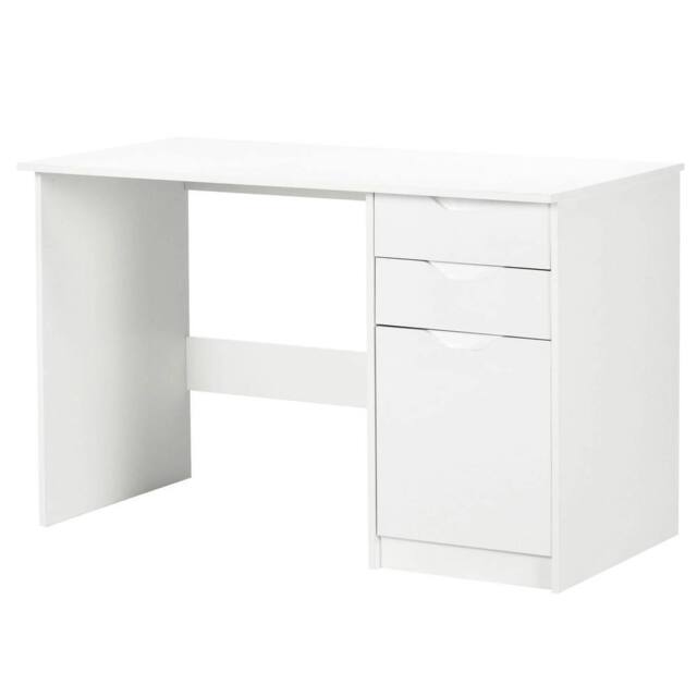 VOGREX Modern Home Office Computer Desk with Drawers in White - image 1