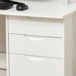 VOGREX Modern Home Office Computer Desk with Drawers in White - thumbnail 5