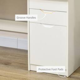 VOGREX Modern Home Office Computer Desk with Drawers in White - thumbnail 4