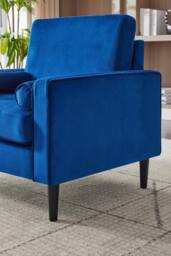 Living and Home Mid-Century Fleece Fabric Single Sofa Armchair in Blue - thumbnail 9