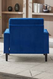 Living and Home Mid-Century Fleece Fabric Single Sofa Armchair in Blue - thumbnail 5