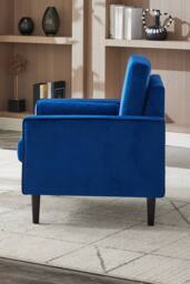 Living and Home Mid-Century Fleece Fabric Single Sofa Armchair in Blue - thumbnail 4