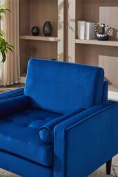 Living and Home Mid-Century Fleece Fabric Single Sofa Armchair in Blue - thumbnail 6
