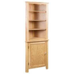 Berkfield Home Corner Cabinet 59x36x180 cm Solid Oak Wood in Brown - Size: 59 x 36 x 180 cm
