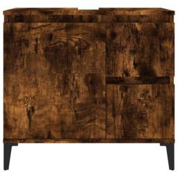 Berkfield Home Durable Bathroom Cabinet Smoked Oak 65x33x60 cm Engineered Wood in Brown - Size: 65 x 33 x 60 cm - thumbnail 7