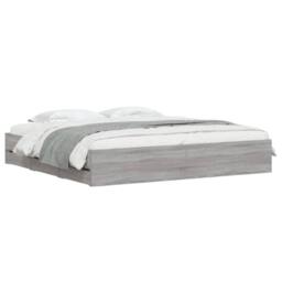 Berkfield Home Modern Bed Frame w/Drawers Frame Grey Sonoma 180x200 cm Super King - thumbnail 1