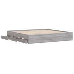 Berkfield Home Modern Bed Frame w/Drawers Frame Grey Sonoma 180x200 cm Super King - thumbnail 5