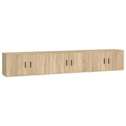 Berkfield Home Wall-mounted TV Cabinets 3 pcs Sonoma Oak 80x34.5x40 cm in Brown - thumbnail 1
