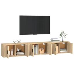 Berkfield Home Wall-mounted TV Cabinets 3 pcs Sonoma Oak 80x34.5x40 cm in Brown - thumbnail 3