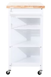 Orsina Sturdy Black Kitchen Trolley, Compact Kitchen Trolley For Entertaining Guests, Versatile Kitchen Trolley in White - thumbnail 3
