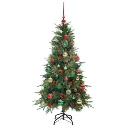 Berkfield Home Elegant Artificial Hinged Christmas Tree Green 150 cm PE & PVC - thumbnail 6
