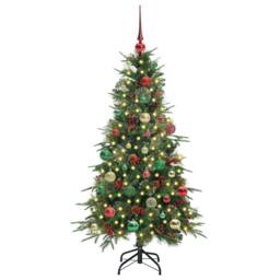 Berkfield Home Elegant Artificial Hinged Christmas Tree Green 150 cm PE & PVC - thumbnail 1