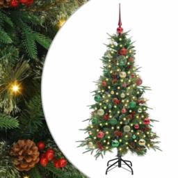 Berkfield Home Elegant Artificial Hinged Christmas Tree Green 150 cm PE & PVC - thumbnail 3