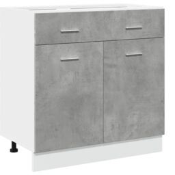 Berkfield Home Drawer Bottom Cabinet Lyon Concrete Grey 80x46x81.5 cm Engineered Wood - thumbnail 2