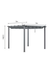 H&O Direct Outdoor Aluminum Pergola for Patio Deck in Dark Grey - thumbnail 2