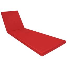 Homes-Linen Sun Lounger Cushion Extra Thick Recliner Pad Soft Outdoor Seat in Red