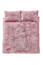 Catherine Lansfield 'Cuddly' Faux Fur Duvet Set in Pink - Size: Single - thumbnail 5