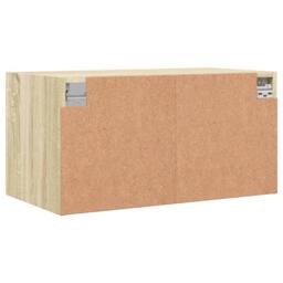Berkfield Home Wall Cabinets with Glass Doors 2 pcs Sonoma Oak 68.5x37x35 cm in Light Tan - thumbnail 9