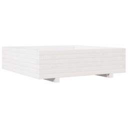 Berkfield Home Garden Planter White 90x90x26.5 cm Solid Wood Pine - thumbnail 2