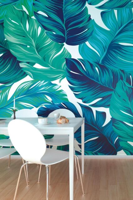 Origin Murals Bold Tropical Leaves Wall Mural in Green - Size: W350 cm x H280 cm - image 1