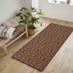 Desire Rugs Anti-Slip Quatrefoil Design Doormat - Machine Washable for Easy Care in Beige - Size: 160 cm x 220 cm