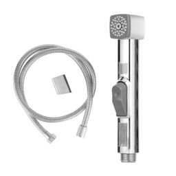 Geepas Hand Held Toilet Bidet Sprayer Shattaf Toilet Cleaning Faucet in Silver - thumbnail 1