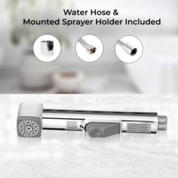 Geepas Hand Held Toilet Bidet Sprayer Shattaf Toilet Cleaning Faucet in Silver - thumbnail 5