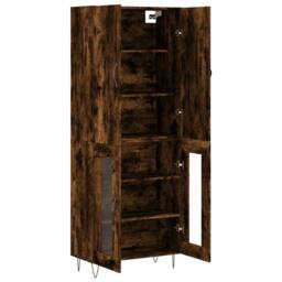 Berkfield Home Highboard Smoked Oak 69.5x34x180 cm Engineered Wood in Brown - thumbnail 4