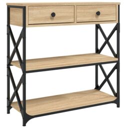 Berkfield Home Console Table Sonoma Oak 75x28x75 cm Engineered Wood in Brown - Size: 75 x 28 x 75 cm - thumbnail 2