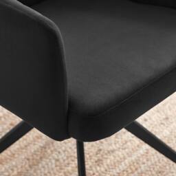 FurnitureboxUK Calla Black Velvet Swivel Office Chair - thumbnail 4