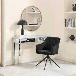 FurnitureboxUK Calla Black Velvet Swivel Office Chair - thumbnail 5